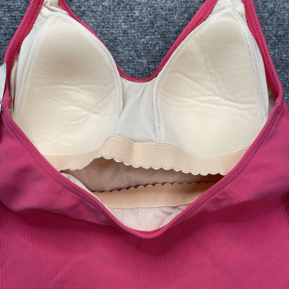 LL Bean Tankini Swimwear Top Womens 12 Halter Style Built In Bra Pink NEW W Tags - Picture 4 of 10